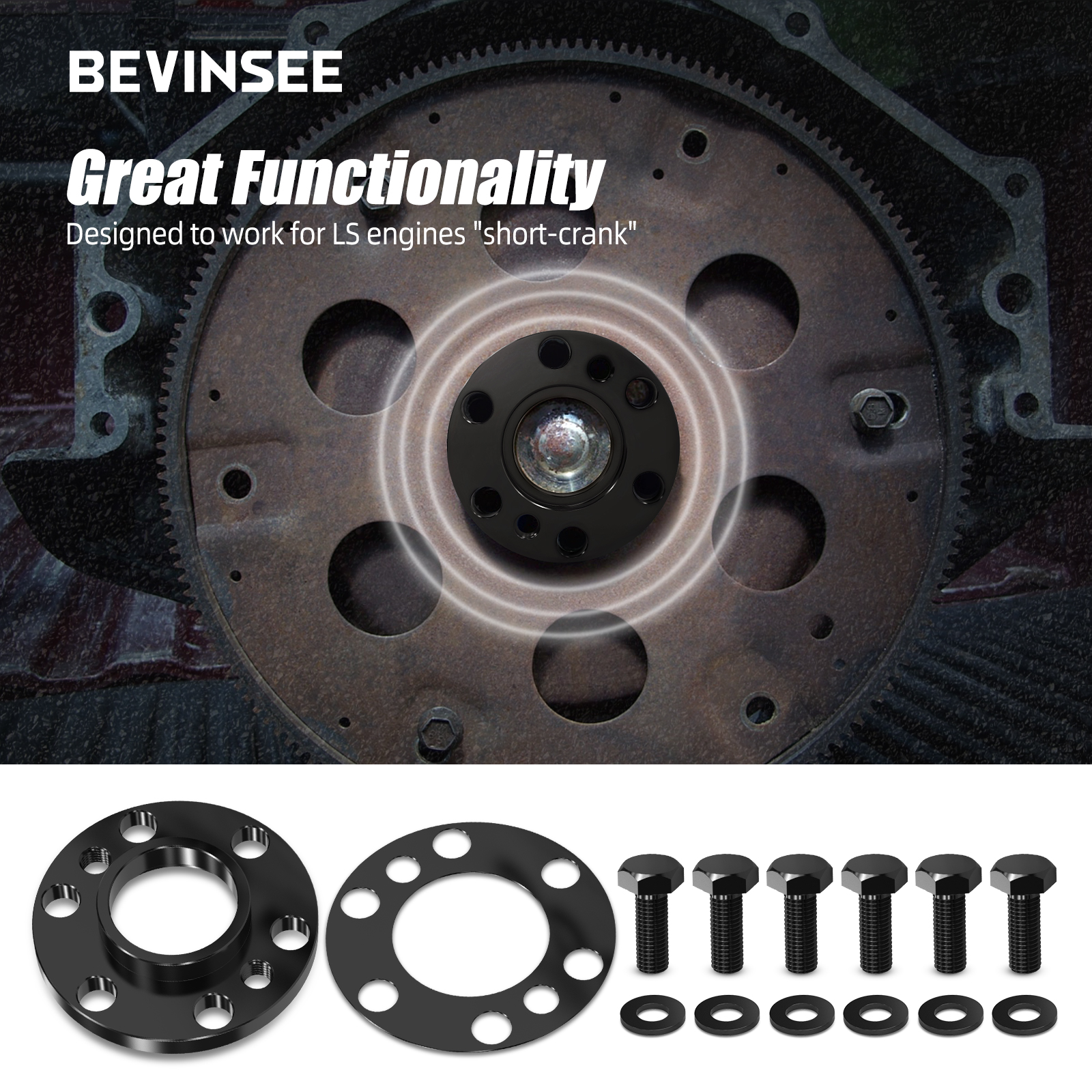 SFI approved Chevy LS2 LS3 Flexplate to 6L80 6L90E Bolt Pattern; Internal Balance; 168 Tooth